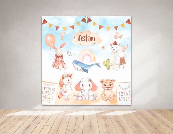 Sevimli Hayvanlar Temalı Doğum Günü Afişi