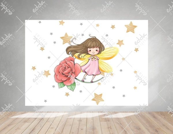 Peri Kızı Temalı Yıldızlı Doğum Günü Afişi