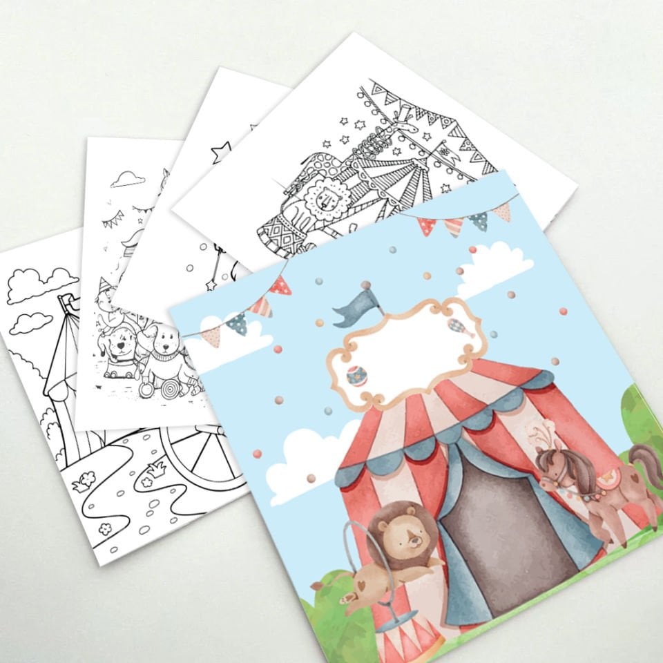 Sirk Figürleri Boyama Kartları