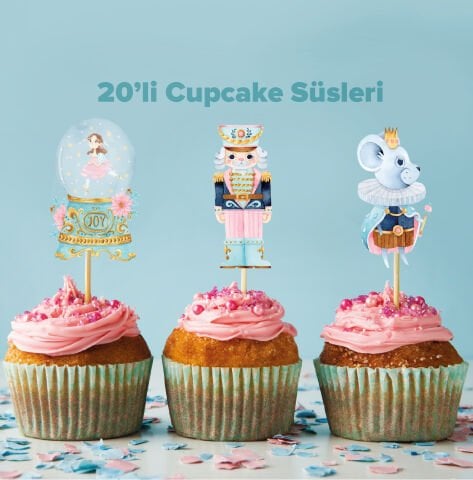 Kış Konseptli Cupcake Süsü