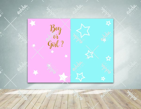 Cinsiyet Temalı Baby Shower Afişi