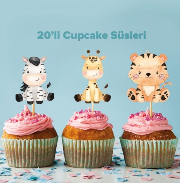 Safari Konseptli Cupcake Süsü