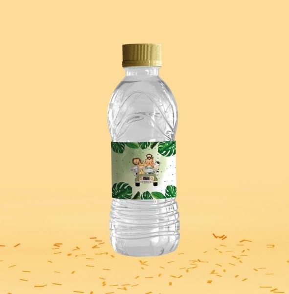 Safari Temalı Su Şişesi Etiketi
