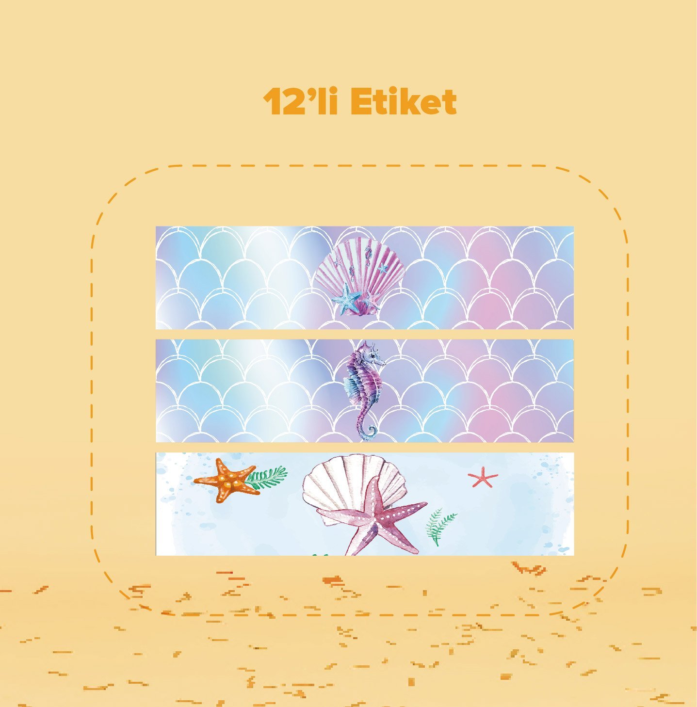 Denizkızı Temalı Su Şişesi Etiketi