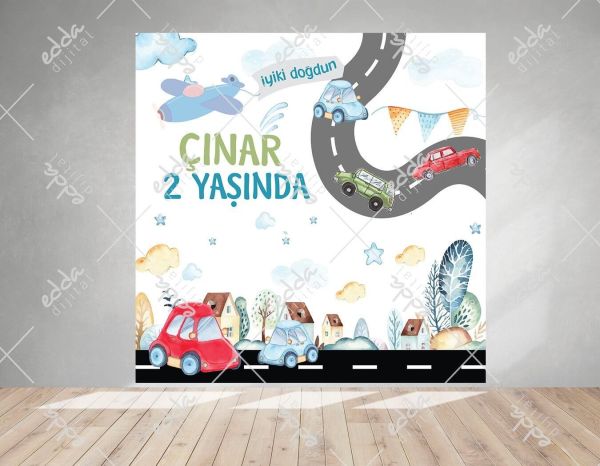 İnşaat Temalı Kişiye Özel  Doğum Günü Afişi