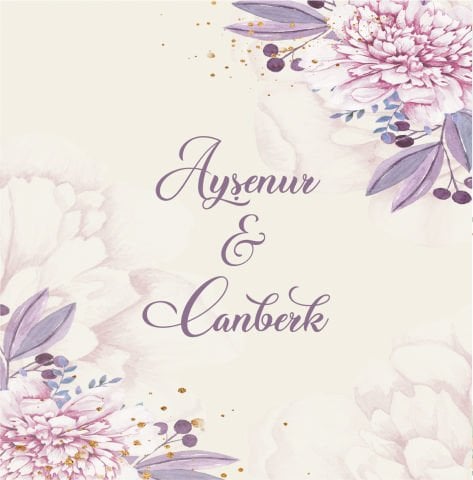 Mor Çiçek Detaylı Dans Pisti Kaplaması