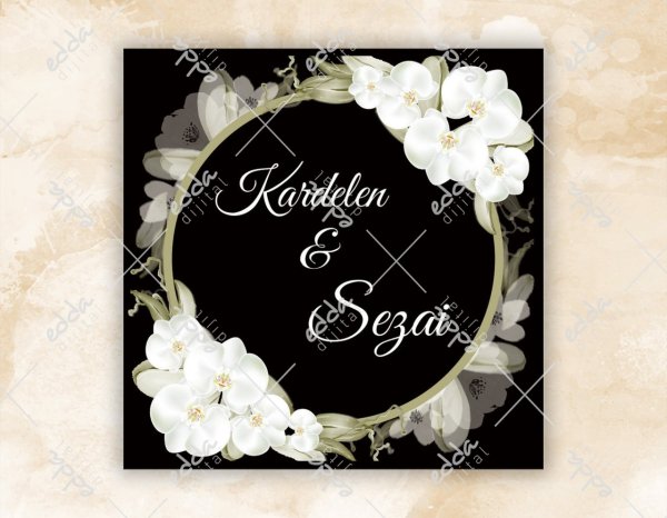 Orkide Desenli Siyah Dans Pisti Kapmalası