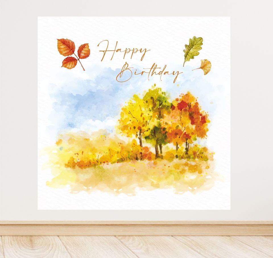 Sonbahar Temalı Doğum Günü Afiş
