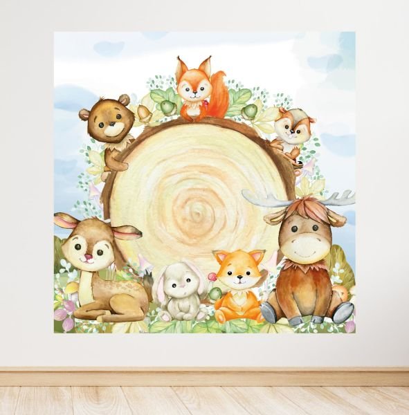 Woodland Temalı Doğum Günü Afişi