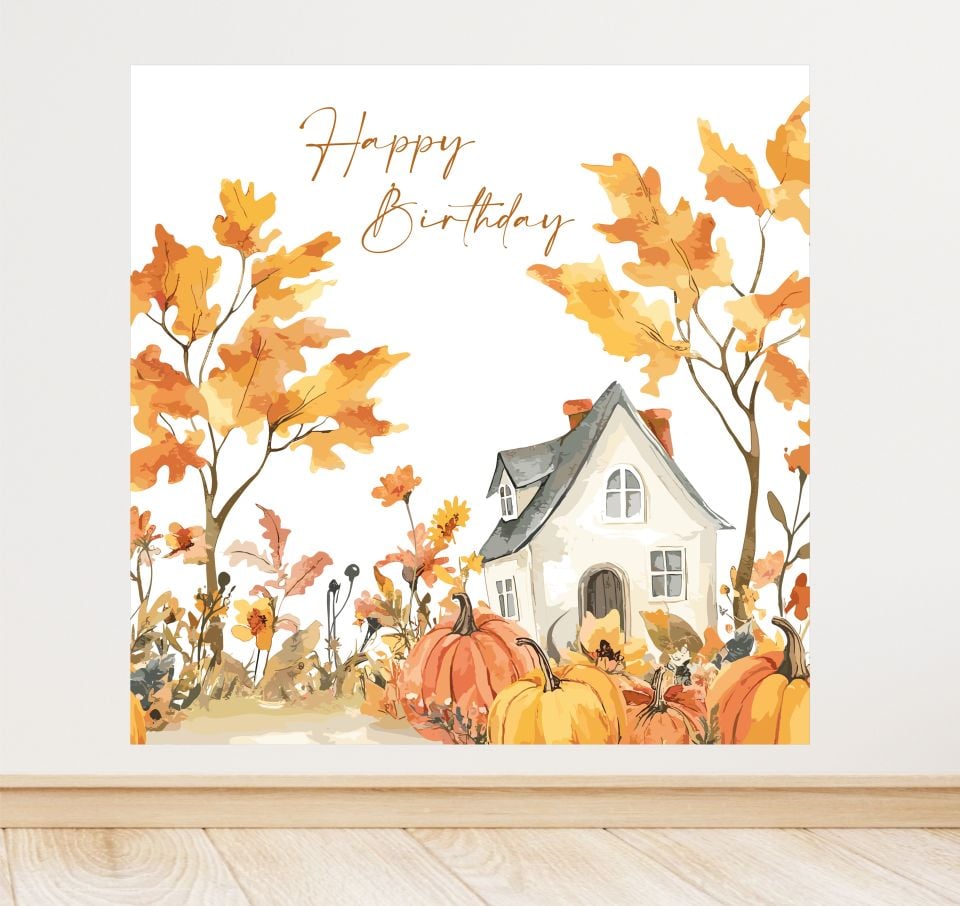 Sonbahar Temalı Doğum Günü Afiş