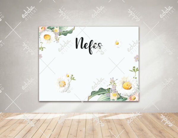 Papatya Temalı Doğum Günü Afişi