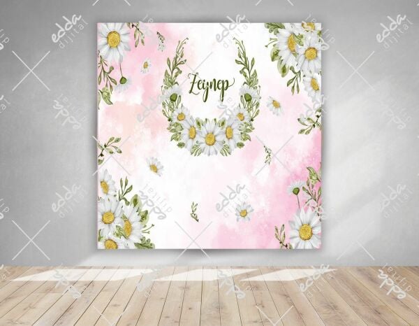 Papatya Temalı Kişiye Özel Baby Shower Afişi