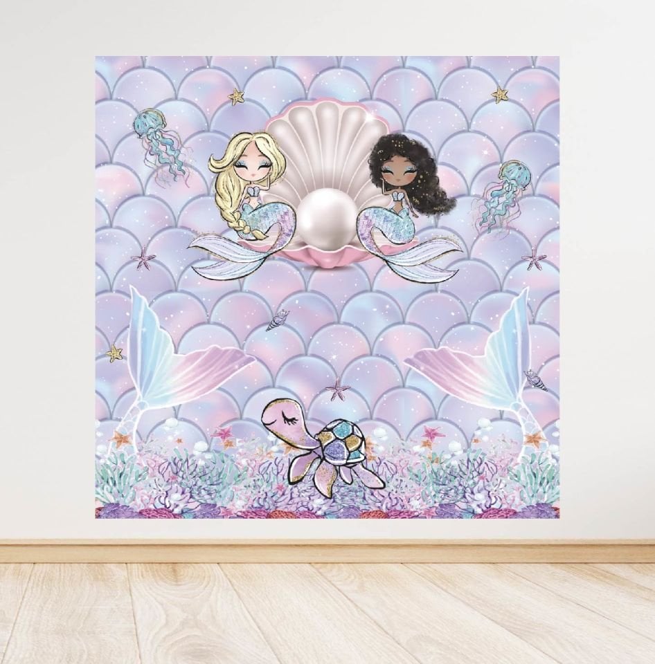 Deniz Kızı Temalı Doğum Günü Afişi