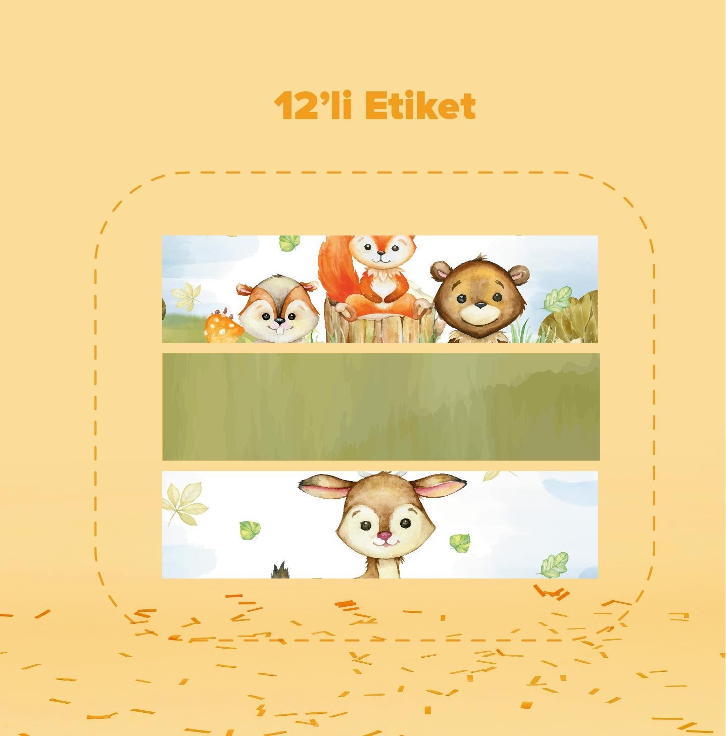 Woodland Temalı Su Şişesi Etiketi