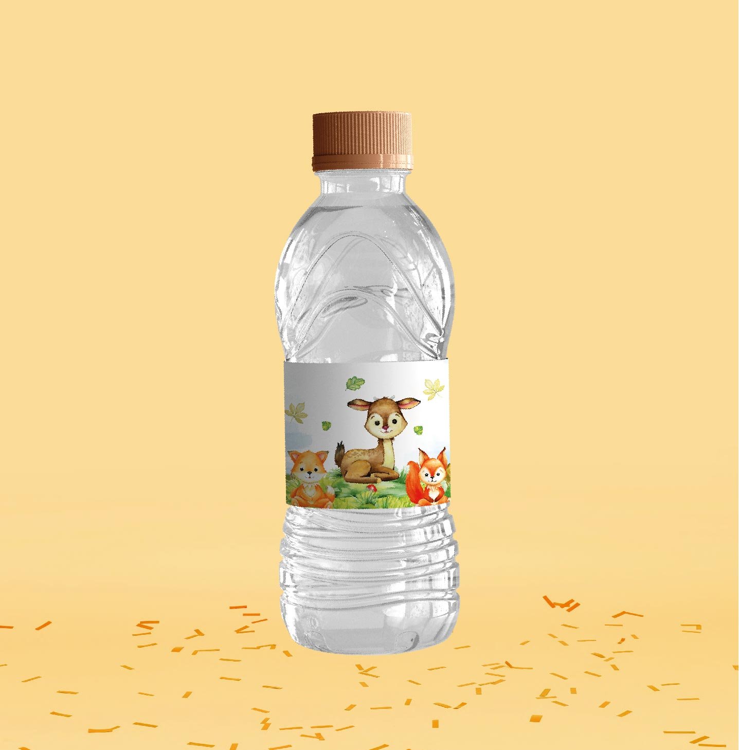 Woodland Temalı Su Şişesi Etiketi