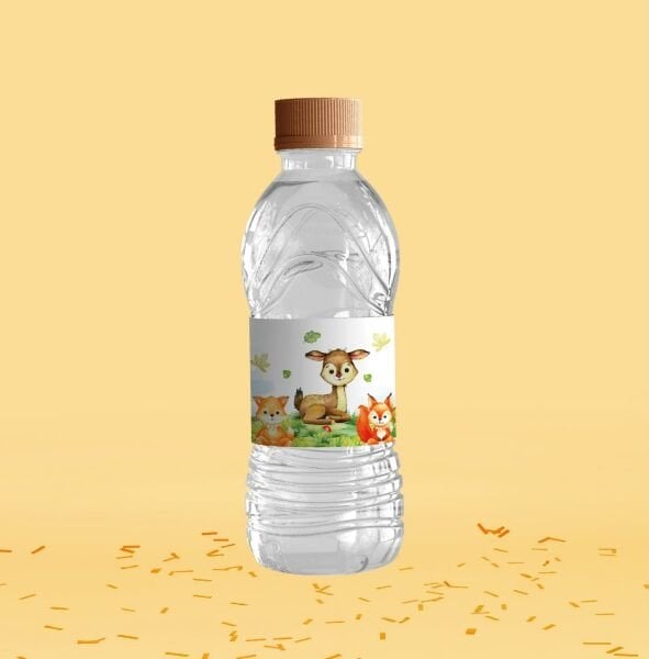 Woodland Temalı Su Şişesi Etiketi