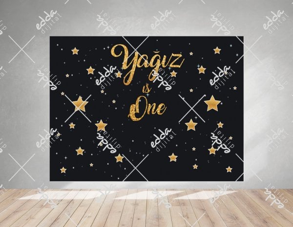 Kurdelalı Siyah Baby Shower Afişi