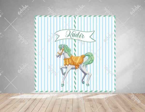 Atlı Karınca Konsept Mavi Renkli Kişiye Özel Tasarım Afiş