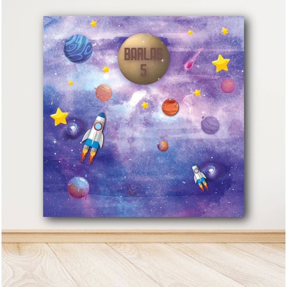 Uzay Temalı  Doğum Günü Afiş