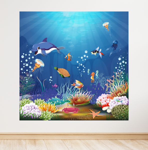 Denizaltı Konseptli Doğum Günü Afişi