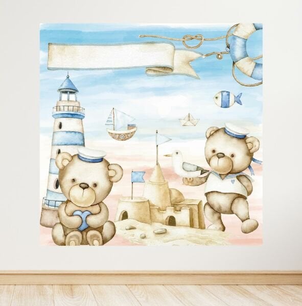 Denizci Ayıcık Temalı Doğum Günü Afişi