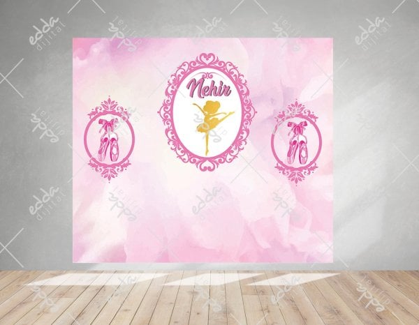 Balerin Konsepti Doğum Günü Afişi