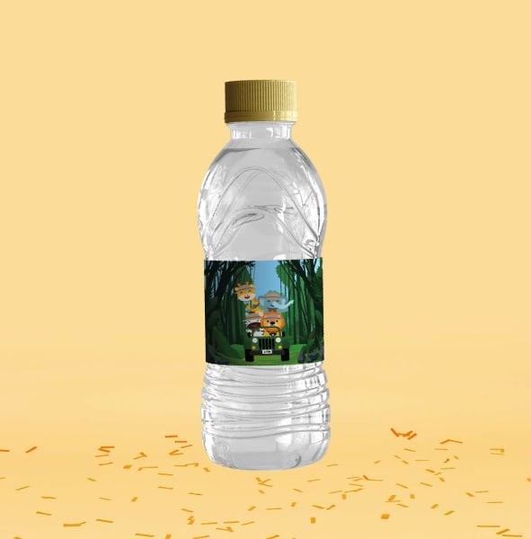 Baby Safari Temalı Su Şişesi Etiketi