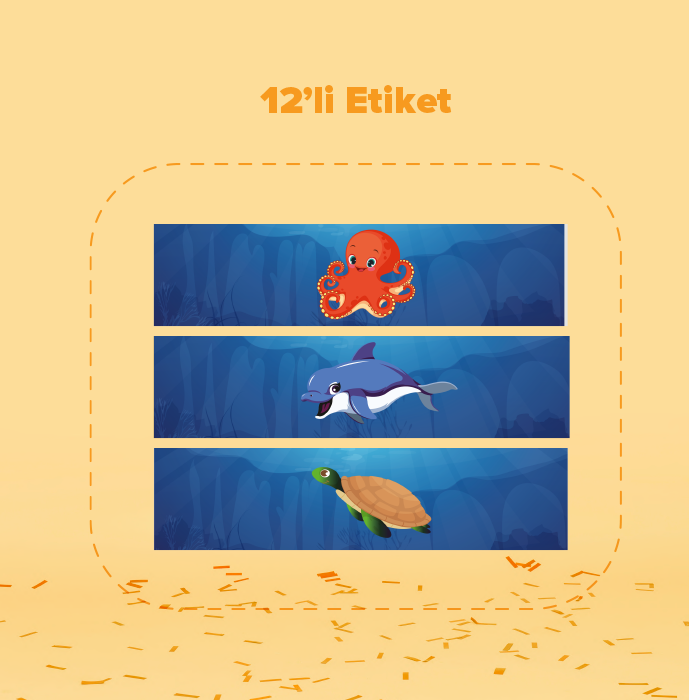 Denizaltı Temalı Su Şişesi Etiketi