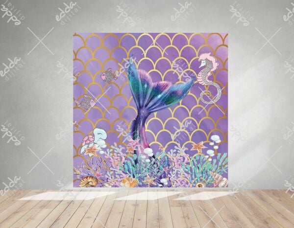 Deniz Kızı Konsept Mor Renkli  Afiş