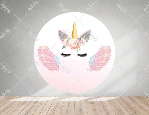 Unıcorn Kanat Temalı  Kişiye Özel Tasarım Afiş