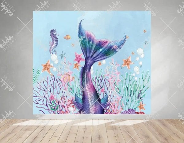 Deniz Kızı Kuyruk Temalı Parti  Afişi