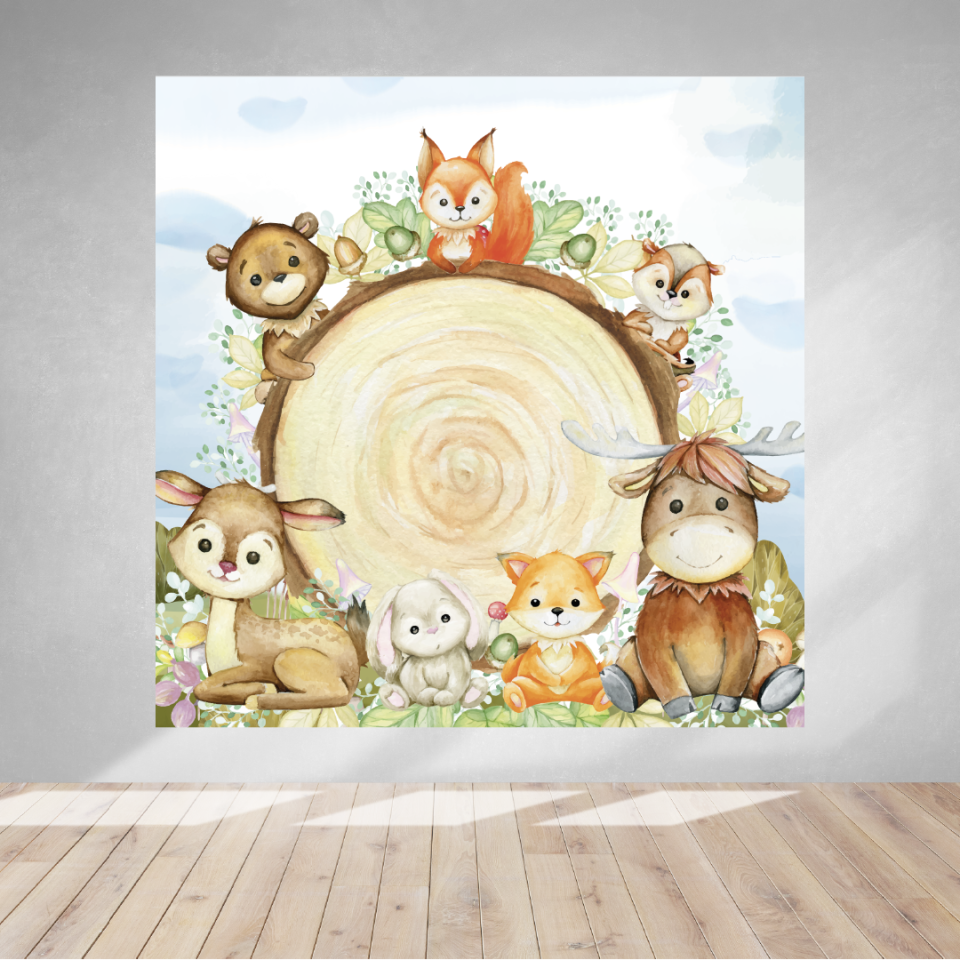 Orman Temalı Doğum Günü Afişi