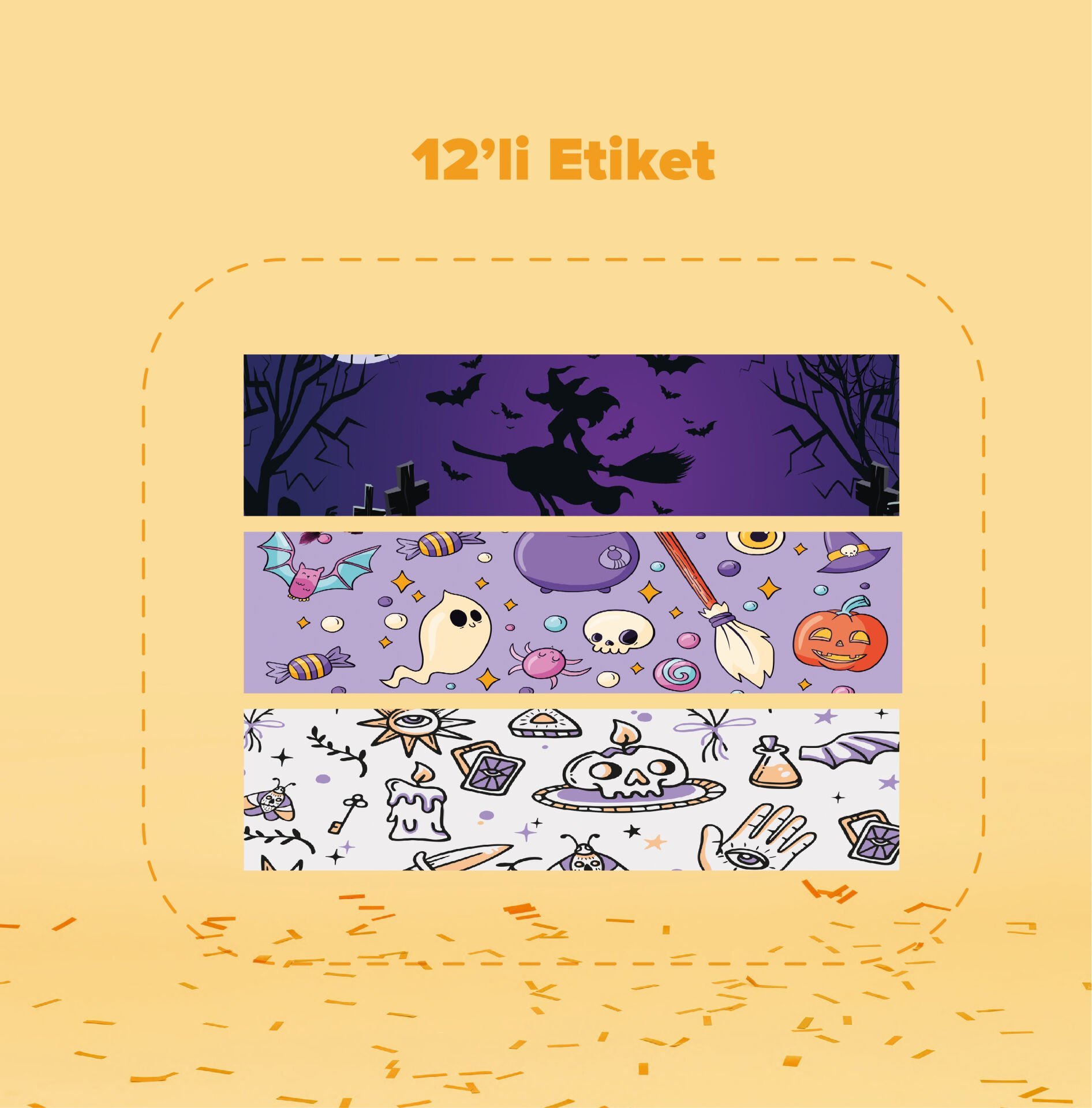 Halloween Temalı Su Şişesi Etiketi