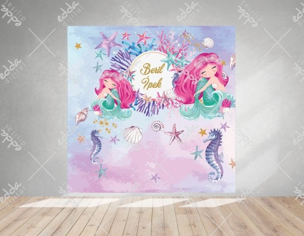 Deniz Kızı Doğum Günü Afişi Özel Tasarım