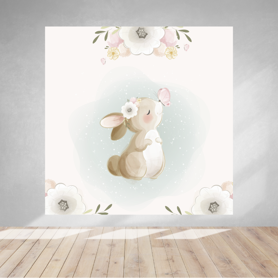 Tavşan Temalı Doğum Günü Afişi