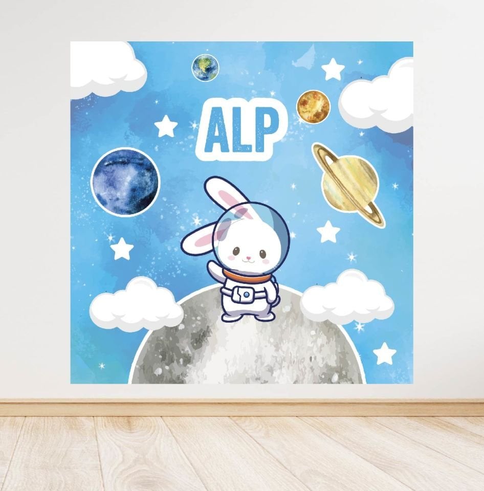 Tavşan Temalı Doğum Günü Afişi