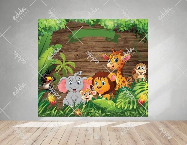 Safari Temalı  Doğum Günü Afişi