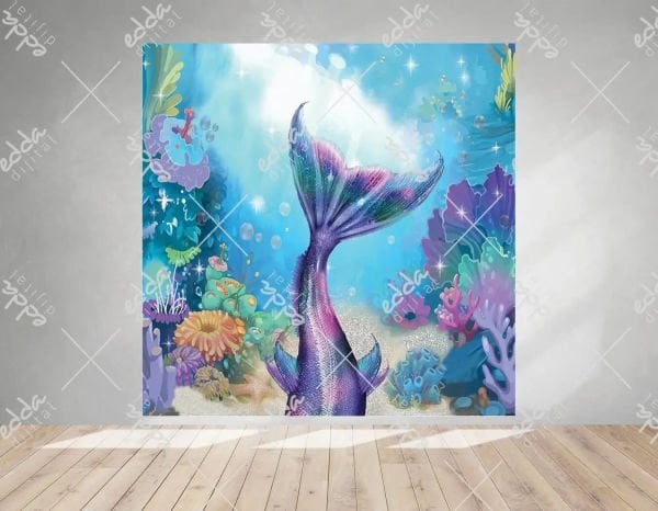 Deniz Kızı  Kuyruk Temalı Özel Baskı Afiş