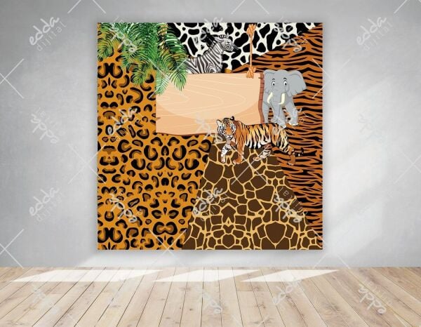 Safari Konsepti Doğum Günü Afişi