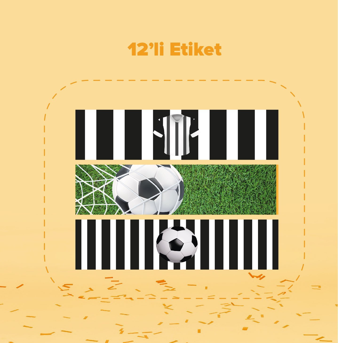 Futbol Temalı Su Şişesi Etiketi