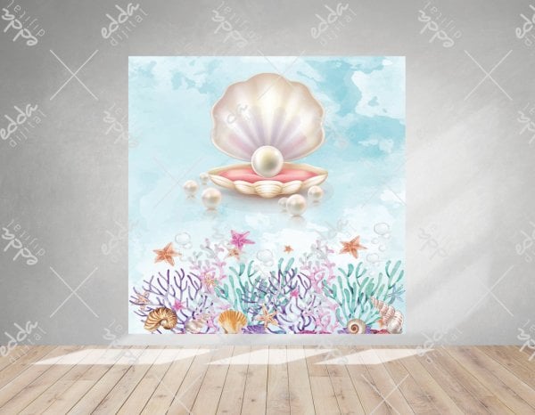 Deniz Kızı Konsepti İstiridye Temalı Afiş