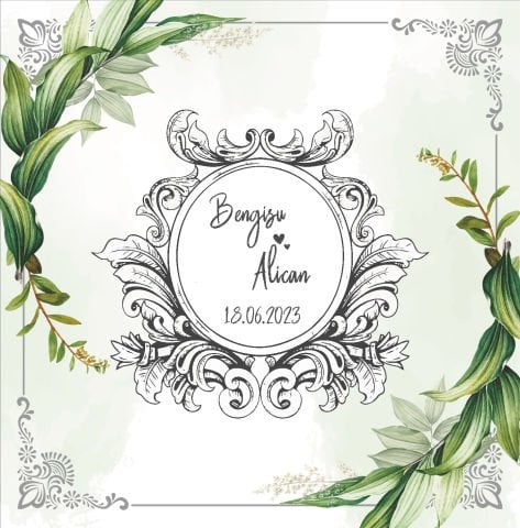 Yeşil Yaprak Detaylı Dans Pisti Kaplaması