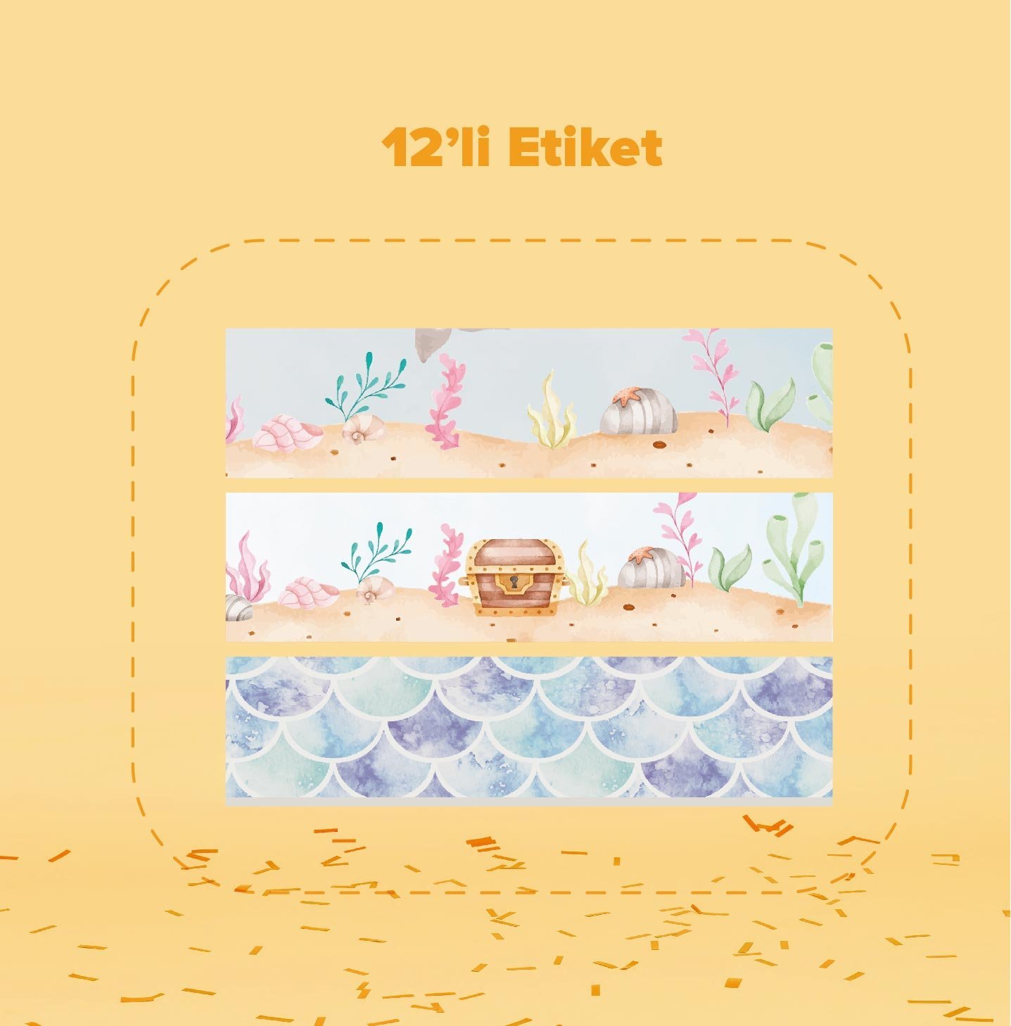 Deniz Kızı Temalı Su Şişesi Etiketi