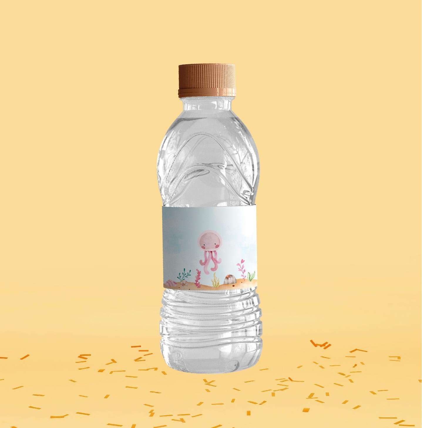 Deniz Kızı Temalı Su Şişesi Etiketi