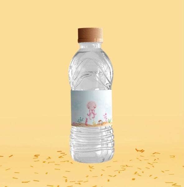 Deniz Kızı Temalı Su Şişesi Etiketi