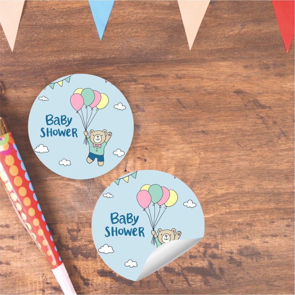 Baby Shower Temalı Yuvarlak Etiket
