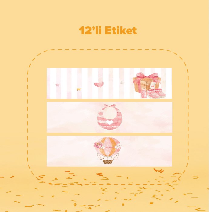 Baby Shower Temalı Su Şişesi Etiketi