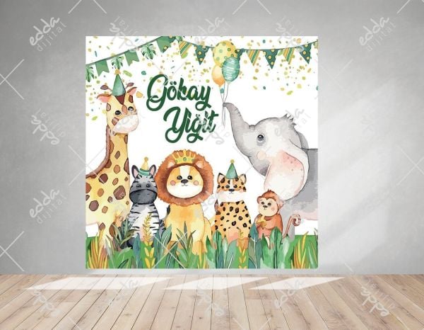 Safari Konsepti Safari Hayvanları Temalı Afiş