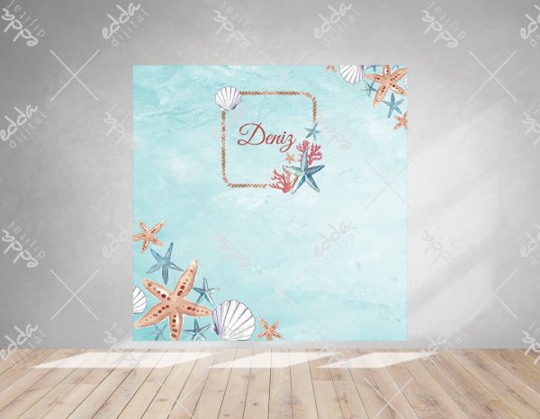 Deniz Konsepti Deniz Yıldızı  Temalı Parti Afişi