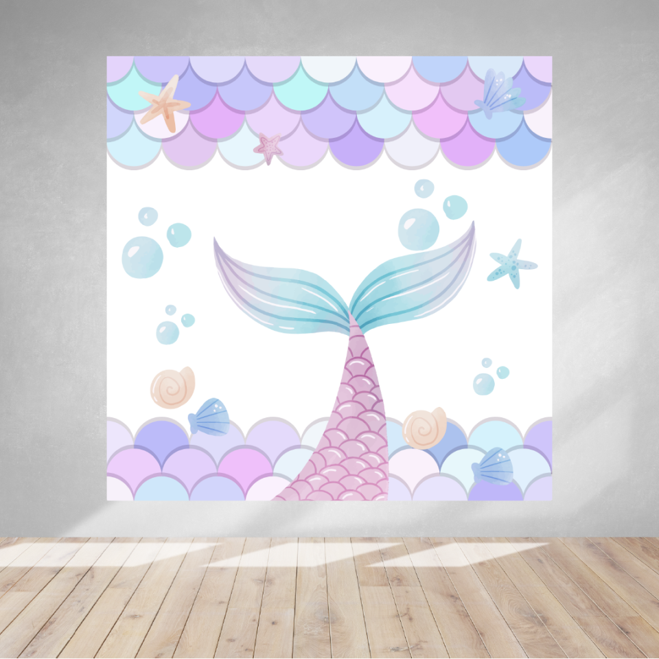 Deniz Kızı Temalı Doğum Günü Afişi